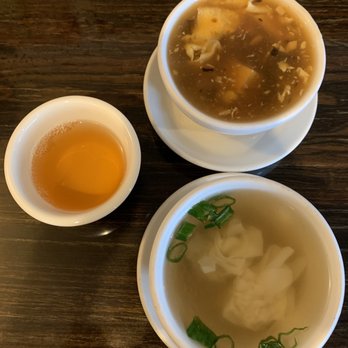 Chopsticks - Wonton Soup and Sweet & Sour Soup and hot tea - Chinese Near Me - Edmonds, Washington