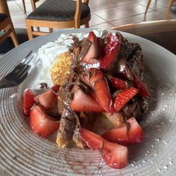 French toast with Nutella, fresh strawberries and whipped cream French toast with Nutella, fresh strawberries and whipped cream