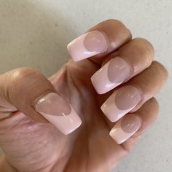 Brilliant Nail Spa - My nails after service at this salon. They look like toes lol. My left hand nails are significantly longer than my right too btw.