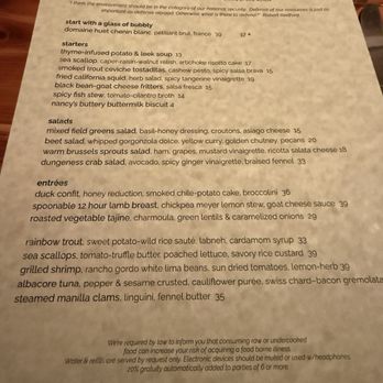 Passionfish - Menu - Seafood Near Me - Pacific Grove, California