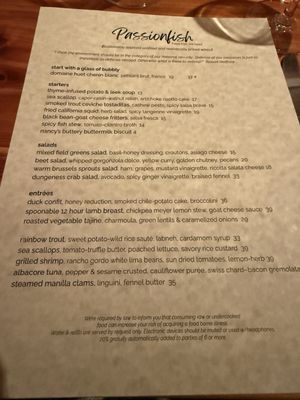 Menu photo 3 Passionfish Pacific Grove, CA