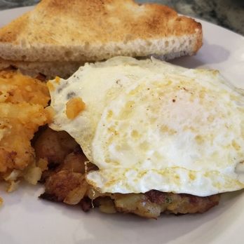 The Plate - Corned beef hash with over medium eggs. Really delicious, I cleaned the plate. - Breakfast & Brunch Near Me - Milford, Connecticut The Plate - Corned beef hash with over medium eggs. Really delicious, I cleaned the plate. - Breakfast & Brunch Near Me - Milford, Connecticut