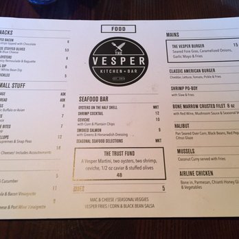 The Vesper - Menu - Cocktail Bars Near Me - Rochester, New York The Vesper - Menu - Cocktail Bars Near Me - Rochester, New York