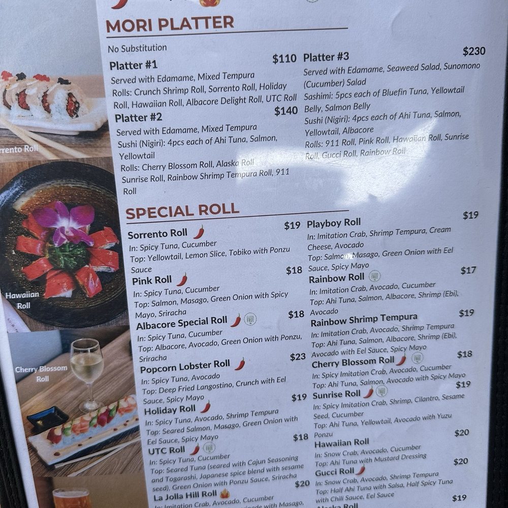 Sushi Mori - Menu - Sushi Bars Near Me - La Jolla, California