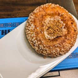 Crispelli's Bakery - Sugar-crusted morning bun with chocolate-hazelnut topping.