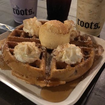 Roots Cafe - Churro waffle - Cafes Near Me - Cerritos, California