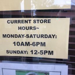 Current store hours Current store hours