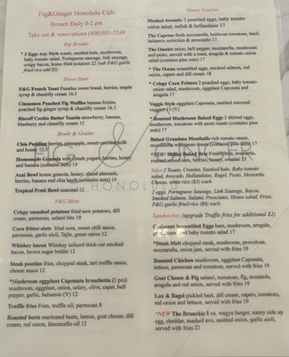Menu photo 2 Fig & Ginger Honolulu, HI