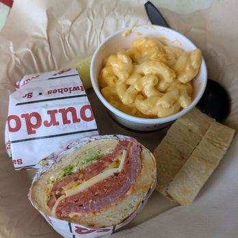 Sourdough & Co - 4" Italian sandwich (satisfying) and a small Signature Mac & Cheese (bland and pricey) - Sandwiches Near Me - Irvine, California Sourdough & Co - 4" Italian sandwich (satisfying) and a small Signature Mac & Cheese (bland and pricey) - Sandwiches Near Me - Irvine, California