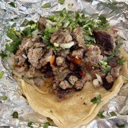 The steak fajita taco was superb, flavorful