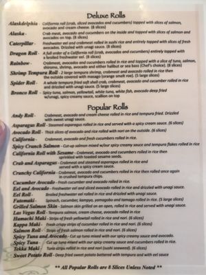 Menu photo 3 Tomo Sushi Colorado Springs, CO