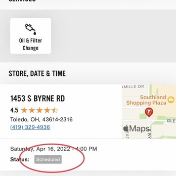 Firestone Complete Auto Care - Proof that it was scheduled - Tires Near Me - Toledo, Ohio