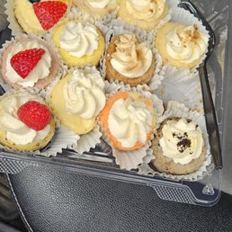 Mini cheesecake sampler. Mini cheesecake sampler.