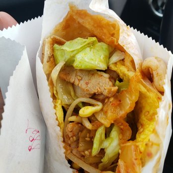Liang Crispy Roll - Kimchi pork wrap - interesting, little hard to eat but the pancake was crisp and made well - Juice Bars & Smoothies Near Me - Rowland Heights, California Liang Crispy Roll - Kimchi pork wrap - interesting, little hard to eat but the pancake was crisp and made well - Juice Bars & Smoothies Near Me - Rowland Heights, California