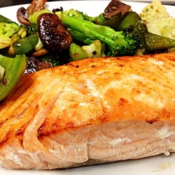 The Pepper Mill - Baked Salmon. Try it with sautéed vegetables or rice. (This item is not listed in our menu yet)