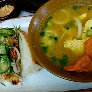 Photo of 9021Pho - Los Angeles, CA, United States. Chicken Curry Pho + Banh Mi -- all for $8 lunch deal!
