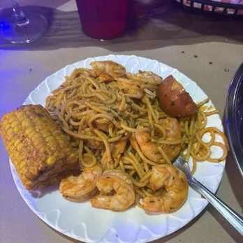 Crab Seafood House - Noodles shrimp with no head butter and garlic sauce. - Seafood Near Me - Sanford, North Carolina Crab Seafood House - Noodles shrimp with no head butter and garlic sauce. - Seafood Near Me - Sanford, North Carolina