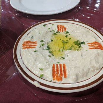Al-Rayan Restaurant - Baba ganoush = Chemical, stale taste....it should NOT be this creamy either - Halal Near Me - Indianapolis, Indiana