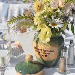 In The Kiln - A finished "Hunny" pot at our wedding. They were everything and more!