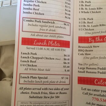 Johnny's Barbeque - Menu Page 1 - Barbeque Near Me - Gainesville, Georgia