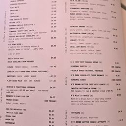 Coffee and drinks menu Coffee and drinks menu