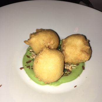 Calla - Blue crab beignets- need I say more? Some amazing avocado puree underneath. - New American Near Me - Lake Charles, Louisiana