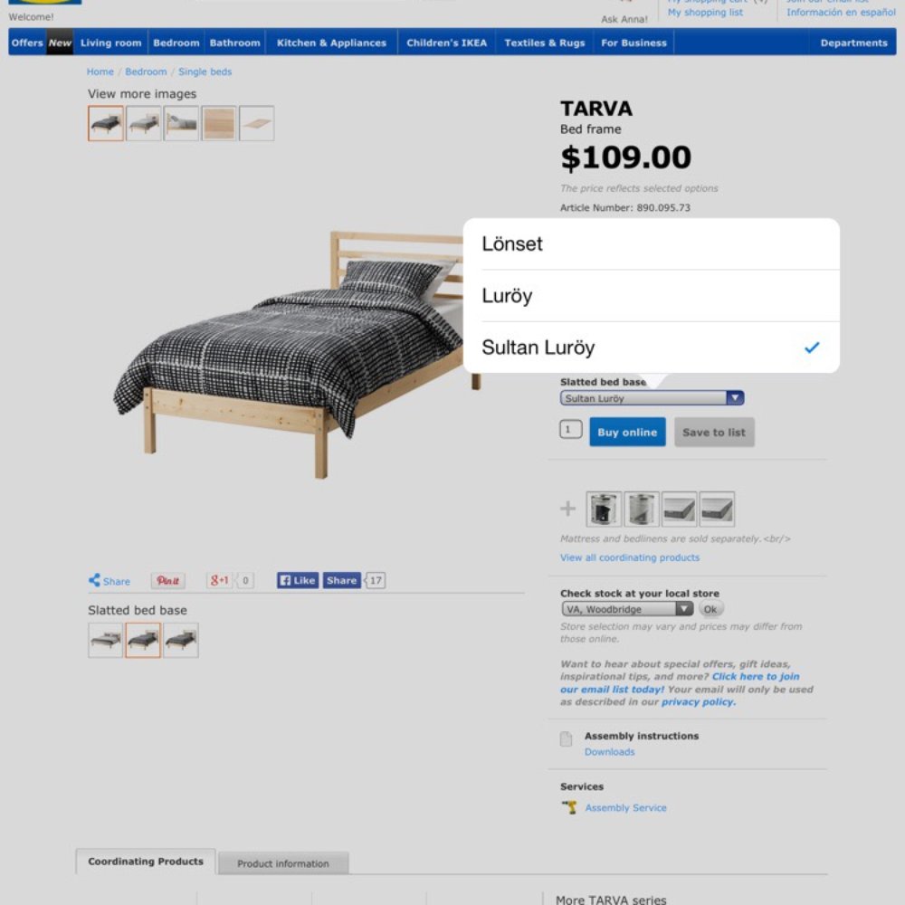 IKEA - The frame that actually could match with the lonset slats but the staff didn't even have the slightest knowledge which fit which - Furniture Stores Near Me - Woodbridge, Virginia IKEA - The frame that actually could match with the lonset slats but the staff didn't even have the slightest knowledge which fit which - Furniture Stores Near Me - Woodbridge, Virginia