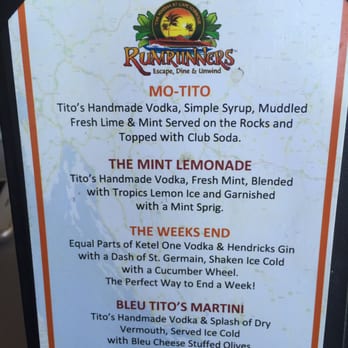 Rumrunners - Tito's cocktail list - Seafood Near Me - Cape Coral, Florida
