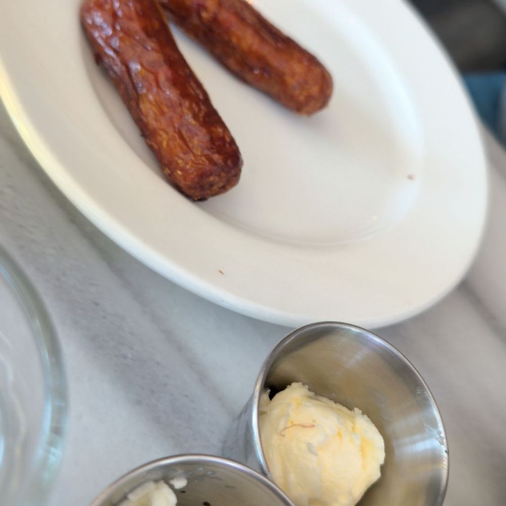 ATTITUDE CAFE - Side of sausage and butter for the waffle - Breakfast & Brunch Near Me - Los Angeles, California ATTITUDE CAFE - Side of sausage and butter for the waffle - Breakfast & Brunch Near Me - Los Angeles, California