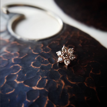 Somatic Body Piercing - Salt + Pepper diamond threaded flower -- made in-house - Piercing Near Me - Long Beach, California Somatic Body Piercing - Salt + Pepper diamond threaded flower -- made in-house - Piercing Near Me - Long Beach, California