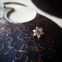 Somatic Body Piercing - Salt + Pepper diamond threaded flower -- made in-house