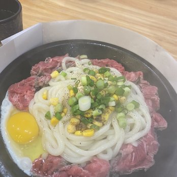 Sizzling Lunch - Beef udon with egg - Teppanyaki Near Me - Fremont, California Sizzling Lunch - Beef udon with egg - Teppanyaki Near Me - Fremont, California