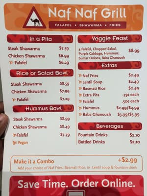 Menu photo 2 Naf Naf Grill Minneapolis, MN Menu photo 2 Naf Naf Grill Minneapolis, MN