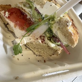 Honeymoon Cafe - Honeymoon Bagel cream cheese, tomato, red onion, cucumber, avocado, bagel seasoning with 2 eggs over easy - Breakfast & Brunch Near Me - Pismo Beach, California Honeymoon Cafe - Honeymoon Bagel cream cheese, tomato, red onion, cucumber, avocado, bagel seasoning with 2 eggs over easy - Breakfast & Brunch Near Me - Pismo Beach, California