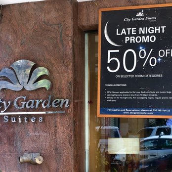 City Garden Suites - Signage out front with a late night promo - Hotels Near Me - Manila, NCR