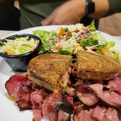 Main St. Local Kitchen - Smoke brisket sandwich with side of caesar salad