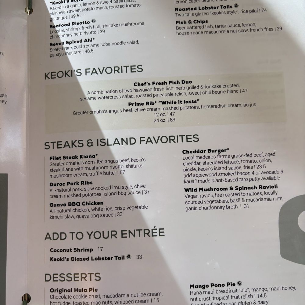 Keoki's Paradise - Menu - Seafood Near Me - Koloa, Hawaii Keoki's Paradise - Menu - Seafood Near Me - Koloa, Hawaii