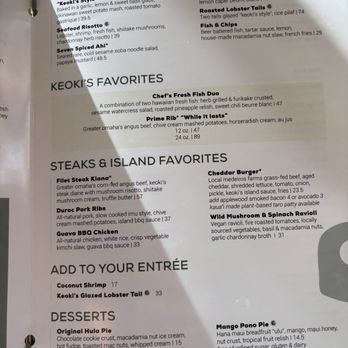 Keoki's Paradise - Menu - Seafood Near Me - Koloa, Hawaii Keoki's Paradise - Menu - Seafood Near Me - Koloa, Hawaii