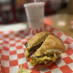 MOOYAH Burgers, Fries & Shakes - The MDC - 2 beef patties with lettuce, tomato and Moo-Yah sauce.