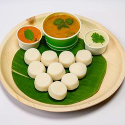 Mini Idlies with sambar on side