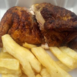Justa's Chicken- Alexandria - Pollo a la brasa with yucca.