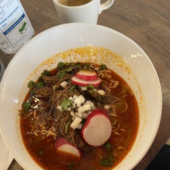 Sabino Kitchen - Vanilla Cappuccino (drank half), and Birria Ramen - Breakfast & Brunch Near Me - West Covina, California Sabino Kitchen - Vanilla Cappuccino (drank half), and Birria Ramen - Breakfast & Brunch Near Me - West Covina, California