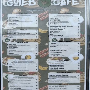 Guieb Cafe - Menu pt 2 (9/20/2024) - New American Near Me - Honolulu, Hawaii