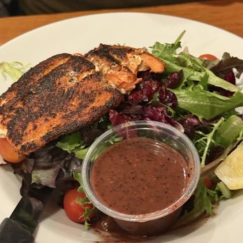 Hook & Line Pub - Salmon salad with *prickly pear vinaigrette sauce* - Seafood Near Me - Port Angeles, Washington
