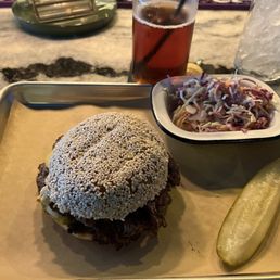 Smashburger and Cole slaw Smashburger and Cole slaw
