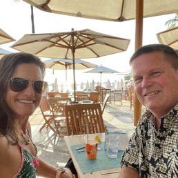 Beach bar seating area