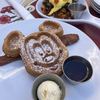 Carnation Cafe - Mickey-shaped Waffle - American Near Me - Anaheim, California Carnation Cafe - Mickey-shaped Waffle - American Near Me - Anaheim, California