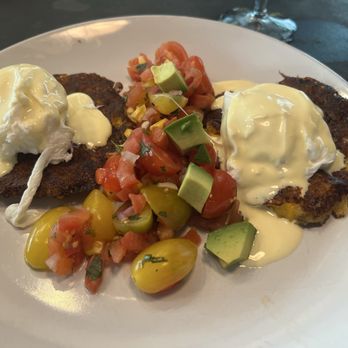Caroline - Sweet Corn Cake Benedict - Bakeries Near Me - Austin, Texas Caroline - Sweet Corn Cake Benedict - Bakeries Near Me - Austin, Texas