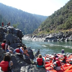 ROW Adventures - Getting ready for lunch, and maybe a jump off the rock.