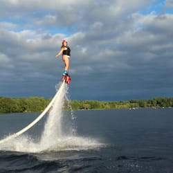 Flyboard Surf Club - Cheerleading coach Tam getting some height as a first time flyboarder.